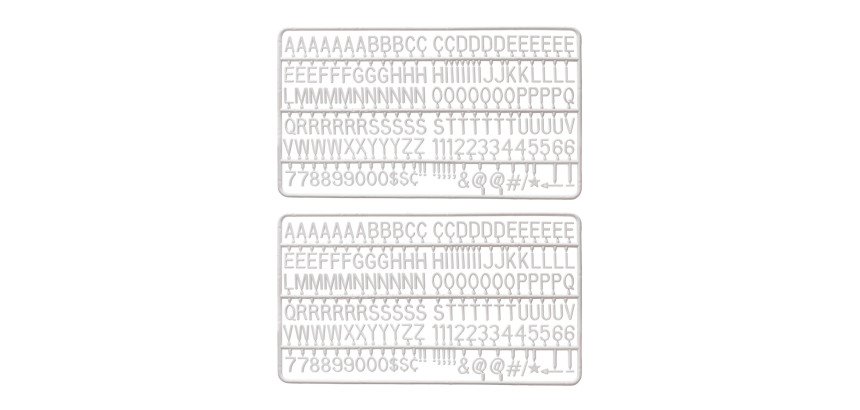 Lot de lettres en plastique blanches pour Tableau Noir à Lettres