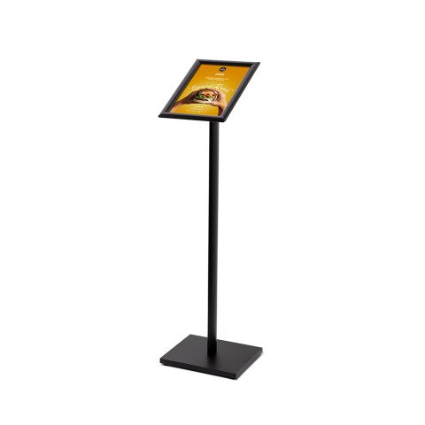 Menú Tablero Diseño Placa Acero A4 Esquinas Ingletadas 25 mm Negro