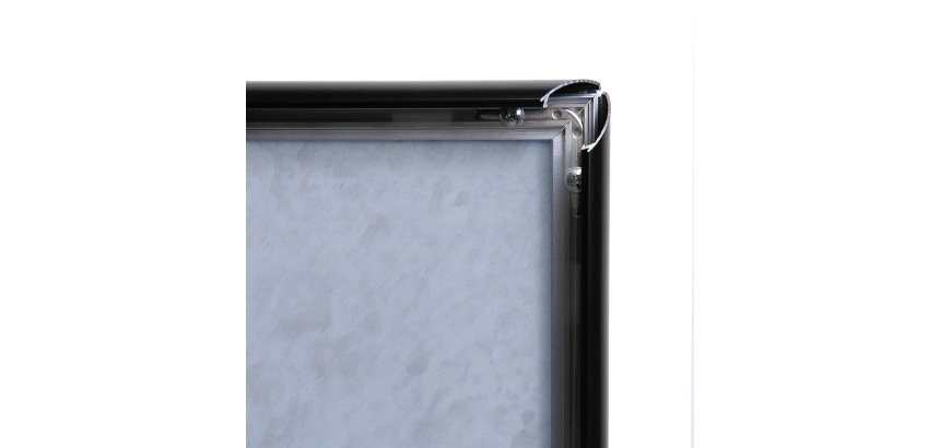 Porte-Menu dessin Standard Plaque Acier A3 Coins en Onglet 25 mm Noir