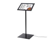 Negro Atril Porta Menú Negro 2x A4 LED
