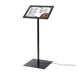 Negro Atril Porta Menú Negro 2x A4 LED