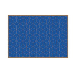 Mantel Individual Hexágono Azul-Marrón