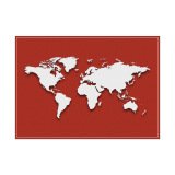 Sets De Table Carte Du Monde Rouge