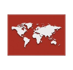 Mantel Individual Mapa del Mundo Rojo