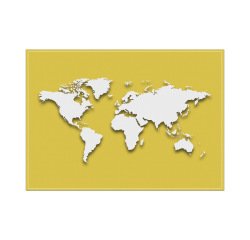 Mantel Individual Mapa del Mundo Amarillo