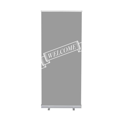 Set Completo Roll-Banner Económica 85 Bienvenida Gris Inglés
