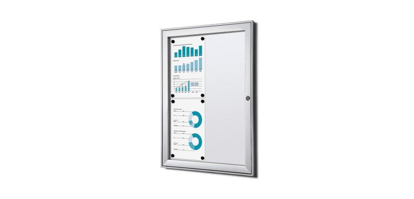 Indoor Lockable Showcase Silver B1 Fire Rated 4x A4
