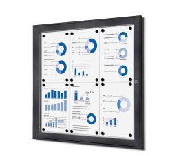 Vergrendelbaar Notitiebord Indoor Zilver 6x A4 RAL7016