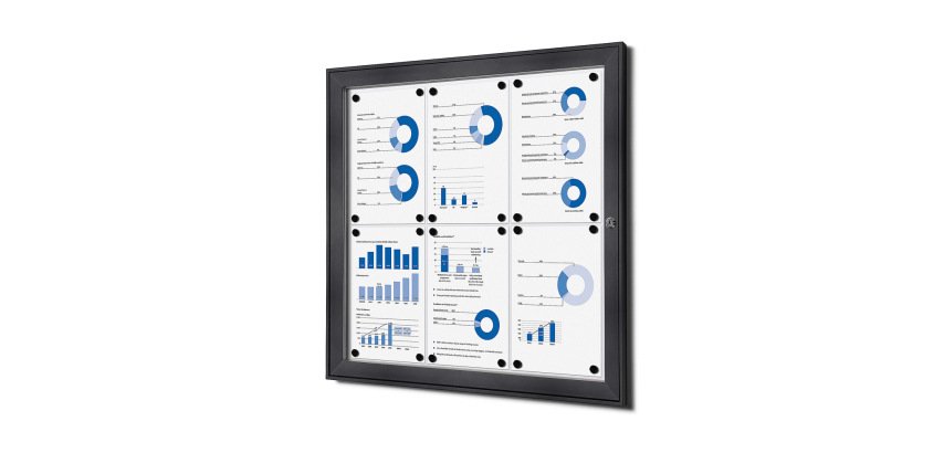 Vitrine d'affichage intérieur cadre aluminium anthracite