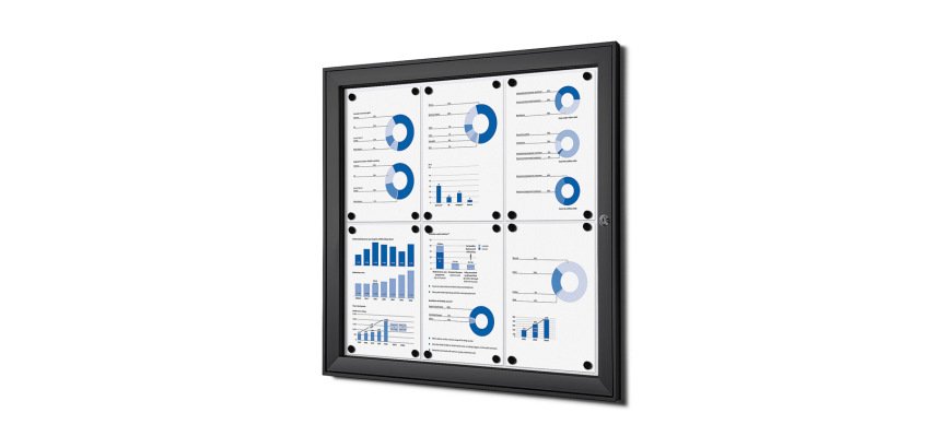 Indoor Lockable Showcase Black 6x A4