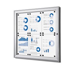 Indoor Lockable Showcase Silver 6x A4