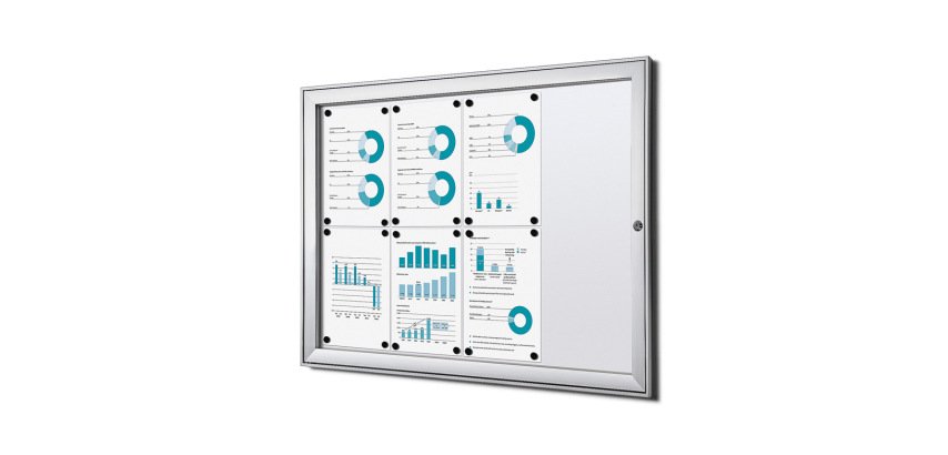 Vitrine Intérieure Verrouillable SCS 8x A4 Classement au Feu B1