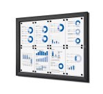 Vitrine d'affichage intérieure fond acier laqué cadre aluminium SCS