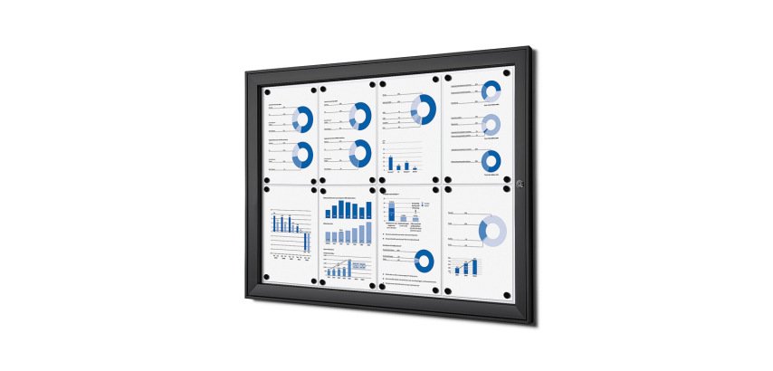 Vitrine Intérieure Verrouillable SCS 8x A4 Noir