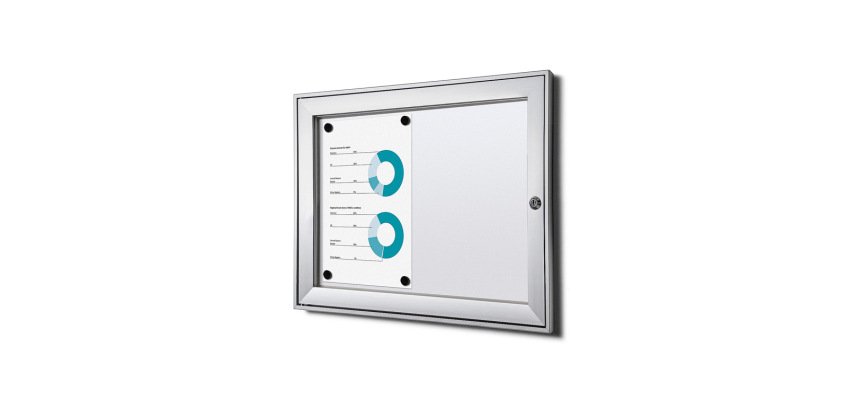 Vetrina interna con serratura, argento, classe di resistenza al fuoco B1, 2x A4