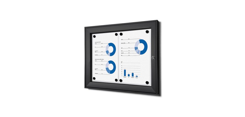 Vitrine Intérieure Verrouillable SCS 2x A4 Noir