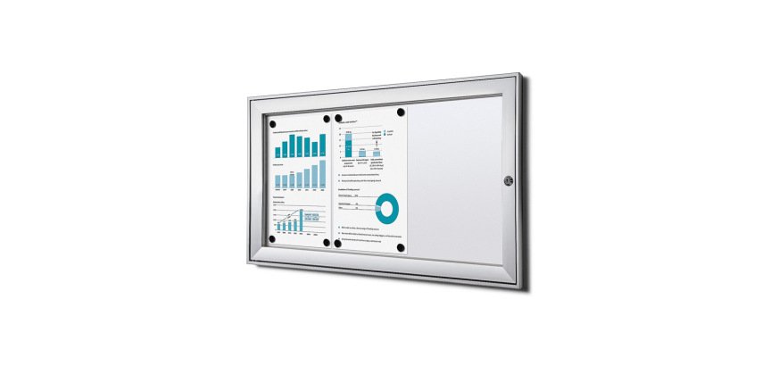 Indoor Lockable Showcase Silver B1 Fire Rated 3x A4