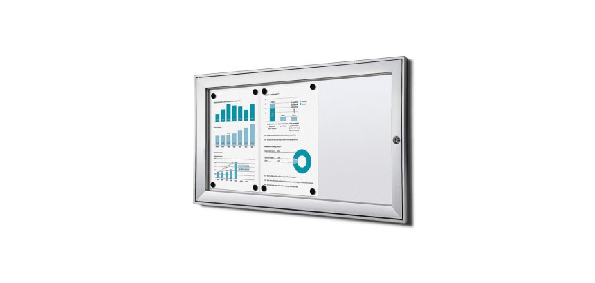 Indoor Lockable Showcase Silver B1 Fire Rated 3x A4