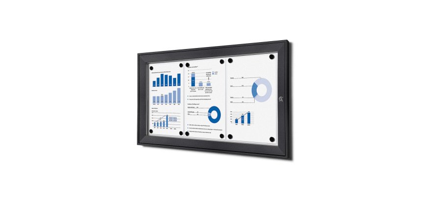 Vitrine Intérieure Verrouillable 3x A4 Anthracite