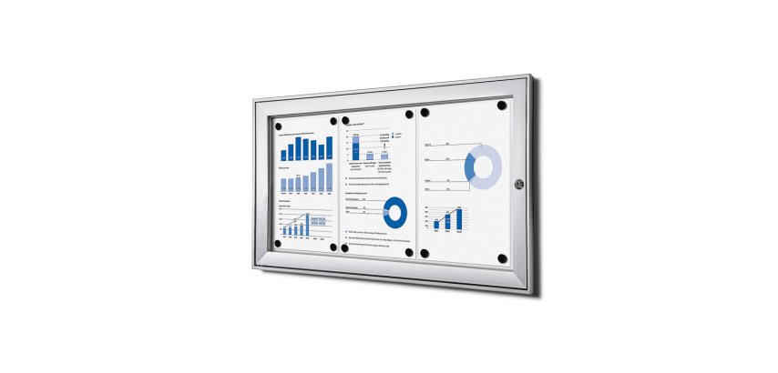Vergrendelbaar Notitiebord Indoor Zilver 3x A4