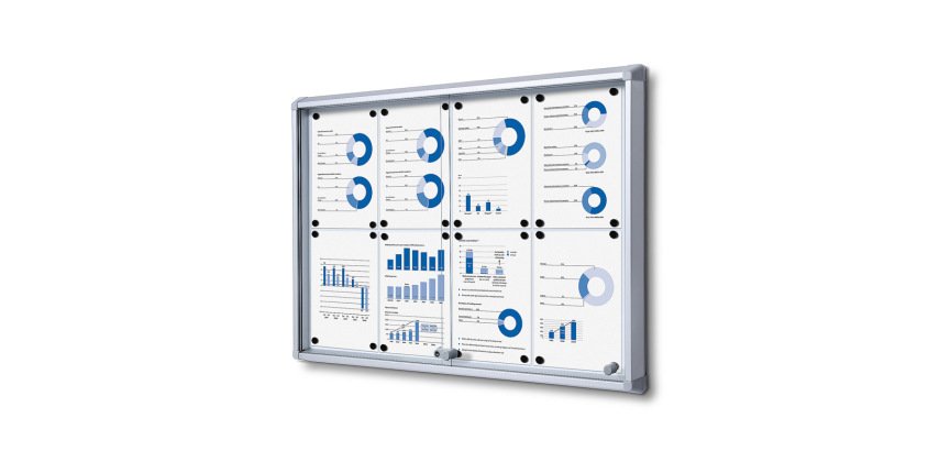 Vitrine Intérieure Verrouillable avec Portes Coulissantes SCSL 8x A4