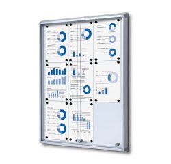 Vitrine d'affichage intérieur avec porte coulissante cadre aluminium ignifuge SCSL