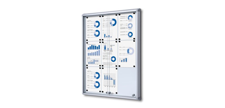 Vitrine Intérieure Verrouillable avec Portes Coulissantes SCSL 9x A4