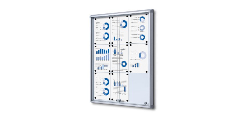 Vitrine d'affichage intérieur avec porte coulissante cadre aluminium ignifuge SCSL