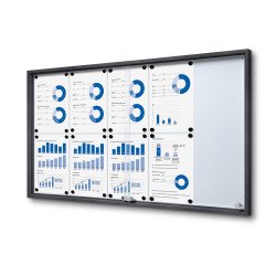 Vitrina Interior Magnética Slim con Puertas Correderas 10 x A4 Antracita