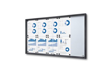 Vitrina Interior Magnética Slim con Puertas Correderas 10 x A4 Antracita