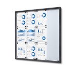 Vitrine d'affichage intérieur Slim fond acier laqué porte coulissante