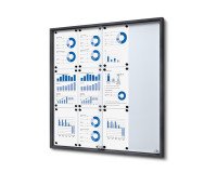 Vitrine d'affichage intérieur fond acier laqué - 12 feuilles