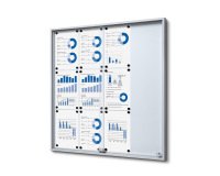 Vitrine d'affichage intérieur fond acier laqué - 12 feuilles
