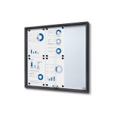 Vitrina Interior Magnética Slim con Puertas Correderas 6 x A4 Antracita