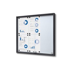 Abschließbarer Schaukasten Innen Mit Schiebetüren Slim 6 x A4 Anthrazit