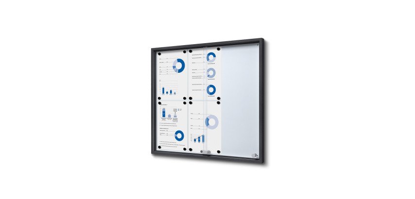 Vitrine Intérieure Verrouillable avec Portes Coulissantes SLIM 6x A4 Anthracite