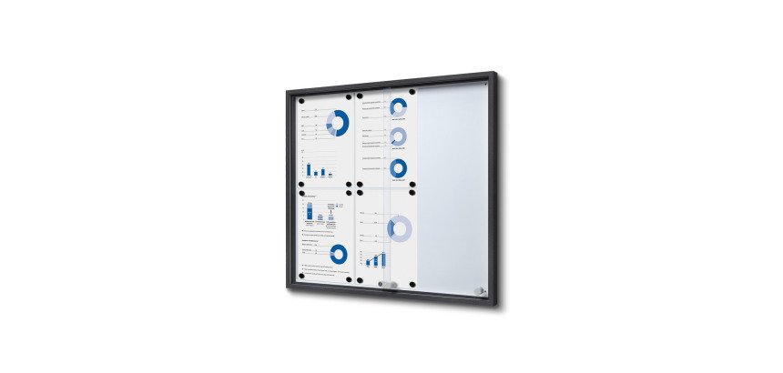 Abschließbarer Schaukasten Innen Mit Schiebetüren Slim 6 x A4 Anthrazit