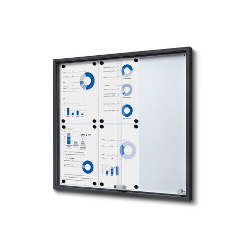 Vitrina Interior Magnética Slim con Puertas Correderas 6 x A4 Antracita