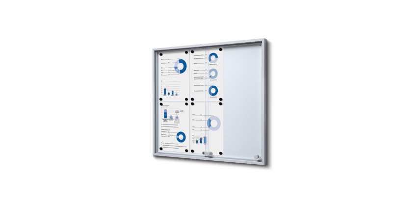 Vitrine Intérieure Verrouillable avec Portes Coulissantes SLIM 6x A4