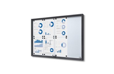 Vitrina Interior Magnética Slim con Puertas Correderas 8 x A4 Antracita