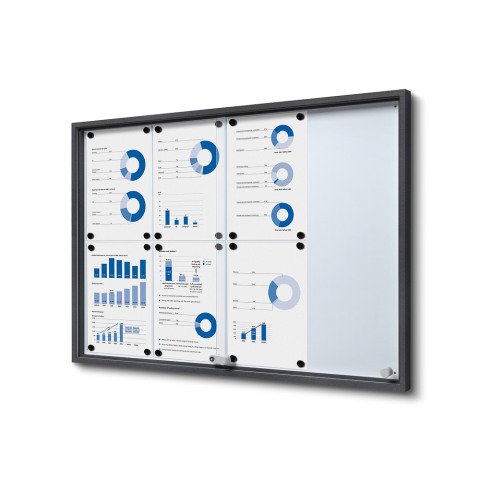 Vitrina Interior Magnética Slim con Puertas Correderas 8 x A4 Antracita