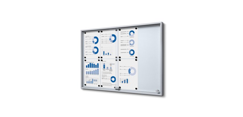 Vitrine Intérieure Verrouillable avec Portes Coulissantes SLIM 8x A4