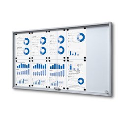 Vitrina Interior Magnética Slim con puertas correderas Con Esquinas De Seguridad 10 x A4