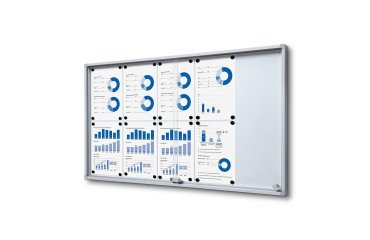 Vitrina Interior Magnética Slim con puertas correderas con Esquinas de Seguridad 10 x A4