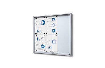 Vitrina Interior Magnética Slim con puertas correderas con Esquinas de Seguridad 6 x A4