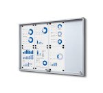 Indoor Lockable Showcase With Sliding Doors Slim With Safety Corners 8 x A4