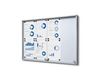 Vitrina Interior Magnética Slim con puertas correderas Con Esquinas De Seguridad 8 x A4