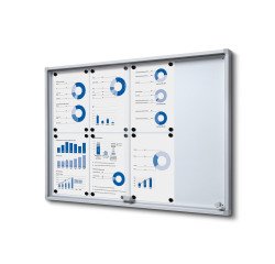 Vitrina Interior Magnética Slim con puertas correderas Con Esquinas De Seguridad 8 x A4