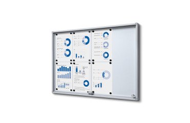 Vitrina Interior Magnética Slim con puertas correderas con Esquinas de Seguridad 8 x A4