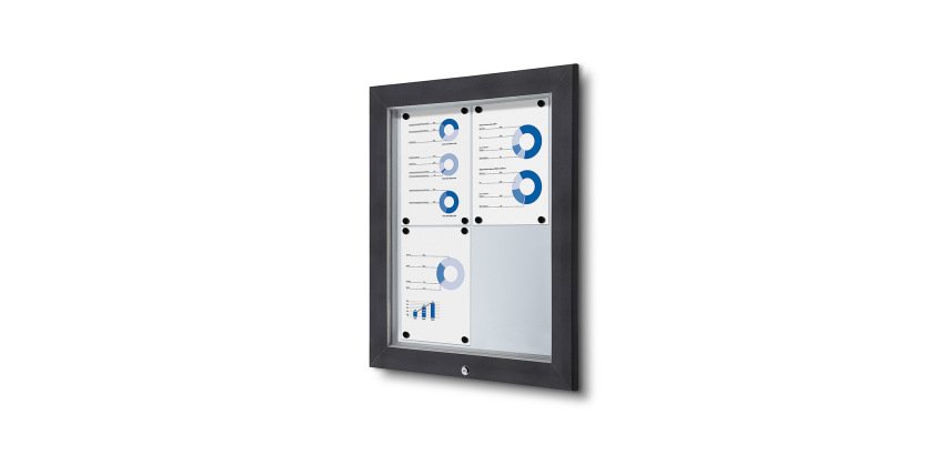 Vitrine d'affichage extérieur cadre aluminium 4 x A4